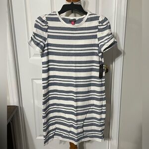 NWT Vince Camuto Navy and White Striped Dress